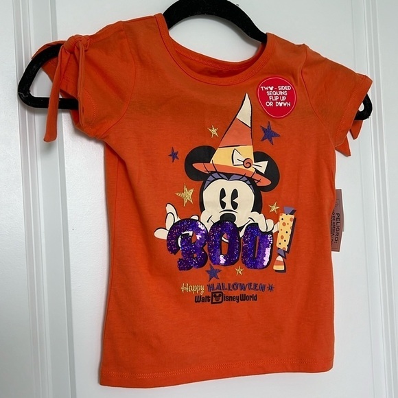 WDW Disney Parks Halloween Minnie Flip Sequin Girls Shirt NWT MNSSHP Size XS - Picture 12 of 12